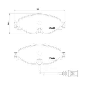 brembo Premium Low-Met OE Equivalent Front Brake Pads for 2015 Audi A3 - P85126