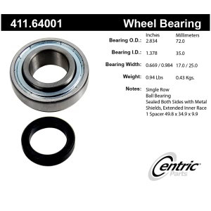 Centric Premium™ Axle Shaft Bearing Assembly Single Row for Ford Country Squire - 411.64001