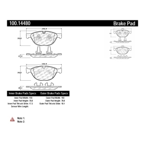 Centric Formula 100 Series™ OEM Brake Pads for Jaguar XJR575 - 100.14480