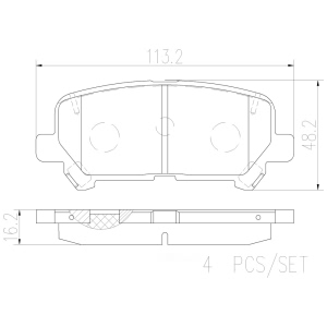 brembo Premium Ceramic Rear Disc Brake Pads for 2012 Honda Pilot - P28083N