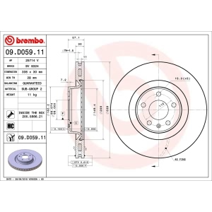 brembo UV Coated Series Front Brake Rotor for Audi A5 Sportback - 09.D059.11