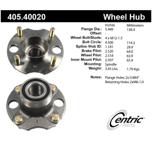 Centric Premium™ Wheel Bearing And Hub Assembly for Honda Prelude - 405.40020