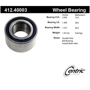 Centric Premium™ Front Passenger Side Double Row Wheel Bearing for 1989 Honda Civic - 412.40003