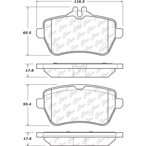 Centric Posi Quiet™ Semi-Metallic Rear Disc Brake Pads for 2016 Mercedes-Benz SL400 - 104.16890