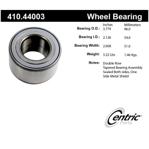 Centric Premium™ Front Passenger Side Wheel Bearing and Race Set for 1996 Toyota 4Runner - 410.44003