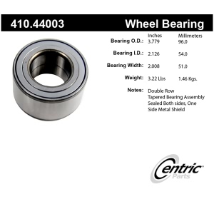 Centric Premium™ Front Passenger Side Wheel Bearing and Race Set for 2000 Toyota 4Runner - 410.44003