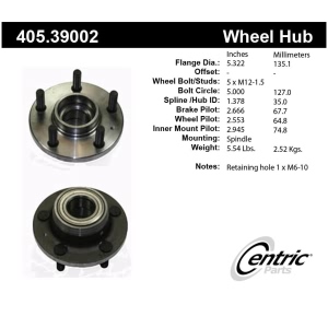 Centric Premium™ Wheel Bearing And Hub Assembly for 1990 Volvo 760 - 405.39002