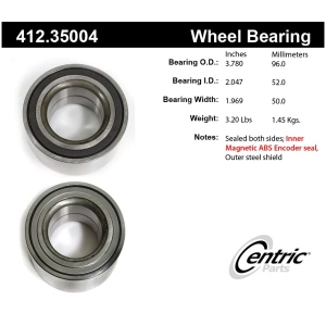 Centric Premium™ Wheel Bearing for 2014 Mercedes-Benz ML350 - 412.35004