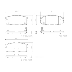 brembo Premium Ceramic Rear Disc Brake Pads for 2009 Pontiac Torrent - P10004N