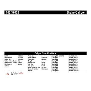 Centric Posi Quiet™ Loaded Brake Caliper for 2018 Porsche 718 Boxster - 142.37628