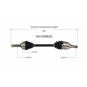 GSP North America Front Driver Side CV Axle Assembly for 2009 Toyota Prius - NCV69620