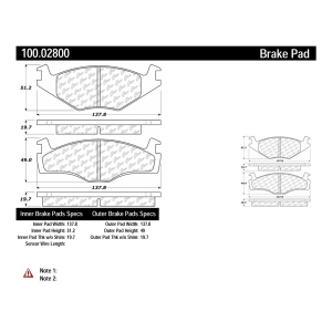 Centric Formula 100 Series™ OEM Brake Pads for 1988 Volkswagen Golf - 100.02800
