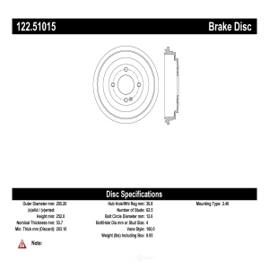 Centric Premium™ Brake Drum for 2015 Hyundai Accent - 122.51015