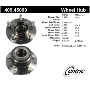 Centric Premium™ Wheel Bearing And Hub Assembly for 2006 Ford Fusion - 405.45000