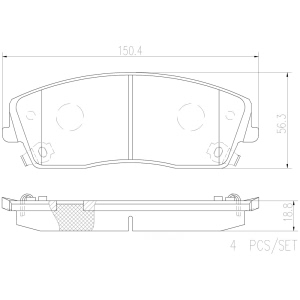 brembo Premium Ceramic Front Disc Brake Pads for 2008 Dodge Charger - P11019N