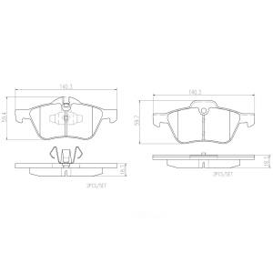 brembo Premium Ceramic Front Disc Brake Pads for 2003 Mini Cooper - P06030N