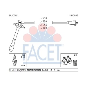 facet Spark Plug Wire Set for Toyota Solara - 4.9856