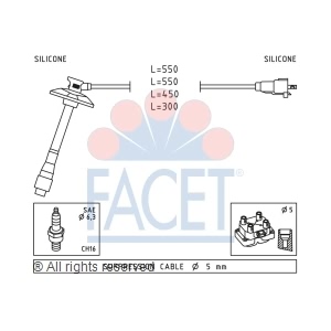 facet Spark Plug Wire Set for 1999 Toyota Solara - 4.9856