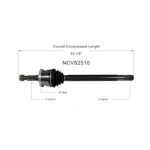 GSP North America Front Driver Side CV Axle Assembly for 2002 Jeep Grand Cherokee - NCV82510