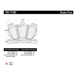 Centric Formula 100 Series™ OEM Brake Pads for Audi R8 - 100.11300