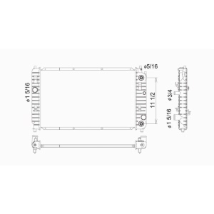 TYC Engine Coolant Radiator for 2002 Chevrolet Malibu - 2264