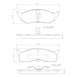 brembo Premium Ceramic Front Disc Brake Pads for 2001 Chrysler Concorde - P11038N