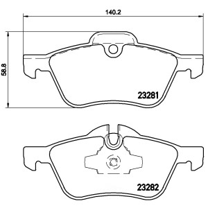 brembo Premium Low-Met OE Equivalent Front Brake Pads for 2004 Mini Cooper - P06030