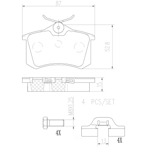 brembo Premium Ceramic Rear Disc Brake Pads for 1988 Volkswagen Golf - P61088N
