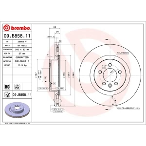 brembo UV Coated Series Front Brake Rotor for 2017 Land Rover Range Rover - 09.B858.11