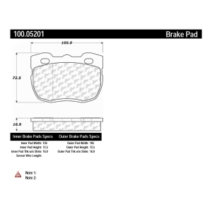 Centric Formula 100 Series™ OEM Brake Pads for 1998 Land Rover Discovery - 100.05201