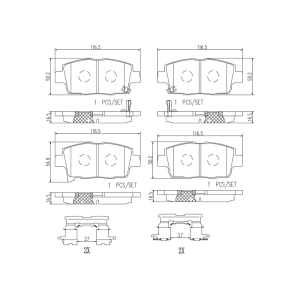 brembo Premium Ceramic Front Disc Brake Pads for Scion xA - P99004N