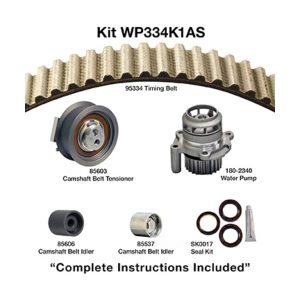 Dayco Timing Belt Kit with Water Pump for 2006 Audi A4 Quattro - WP334K1AS