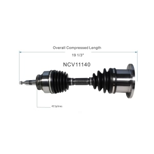 GSP North America Front Driver Side CV Axle Assembly for 2004 Ford Expedition - NCV11140
