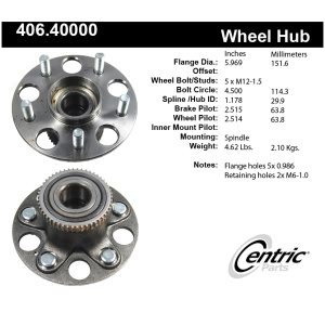 Centric Premium™ Wheel Bearing And Hub Assembly for 2003 Acura CL - 406.40000