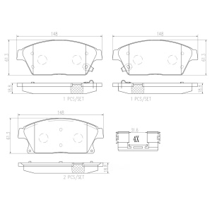 brembo Premium Ceramic Front Disc Brake Pads for Cadillac ATS - P59077N