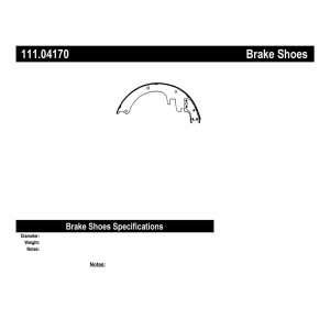 Centric Premium™ Drum Brake Shoes for Chevrolet P20 - 111.04170