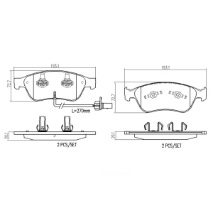 brembo Premium Ceramic Front Disc Brake Pads for 2009 Audi A8 Quattro - P85087N