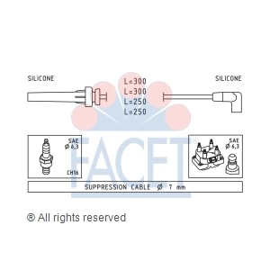 facet Spark Plug Wire Set for 2000 Chrysler Voyager - 4.9508