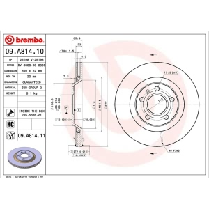 brembo UV Coated Series Vented Rear Brake Rotor for 2007 Audi S4 - 09.A814.11