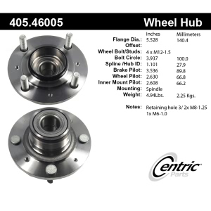Centric C-Tek™ Standard Wheel Bearing And Hub Assembly for Eagle Summit - 405.46005E