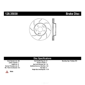 Centric Premium™ OE Style Drilled Brake Rotor for 1993 Mercedes-Benz 600SL - 128.35030