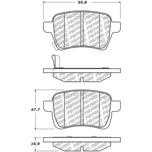 Centric Posi Quiet Pro™ Ceramic Rear Disc Brake Pads for 2014 Fiat 500L - 500.17220