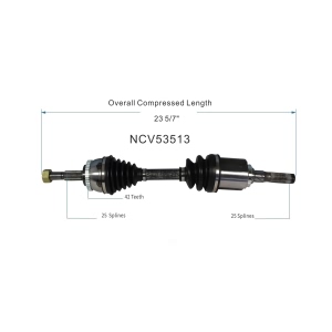 GSP North America Front Driver Side CV Axle Assembly for 1993 Nissan NX - NCV53513