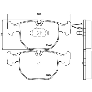 brembo Premium Low-Met OE Equivalent Front Brake Pads for BMW 540i - P06021