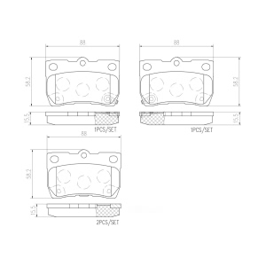 brembo Premium Ceramic Rear Disc Brake Pads for Lexus GS460 - P83073N