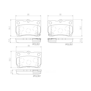 brembo Premium Ceramic Rear Disc Brake Pads for 2006 Lexus IS350 - P83073N