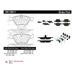 Centric Formula 100 Series™ OEM Brake Pads for 2012 BMW 128i - 100.10611