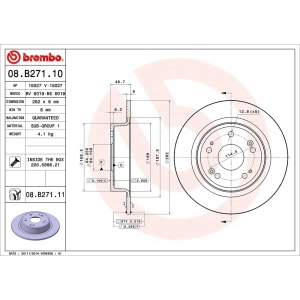 brembo UV Coated Series Solid Rear Brake Rotor for 2008 Honda Accord - 08.B271.11