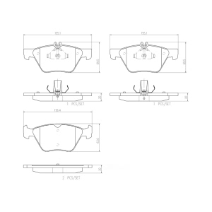 brembo Premium Ceramic Front Disc Brake Pads for 2009 Mercedes-Benz E350 - P50075N