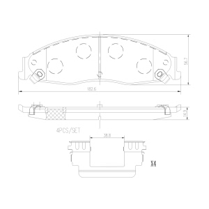 brembo Premium Ceramic Front Disc Brake Pads for 2003 Cadillac CTS - P09006N